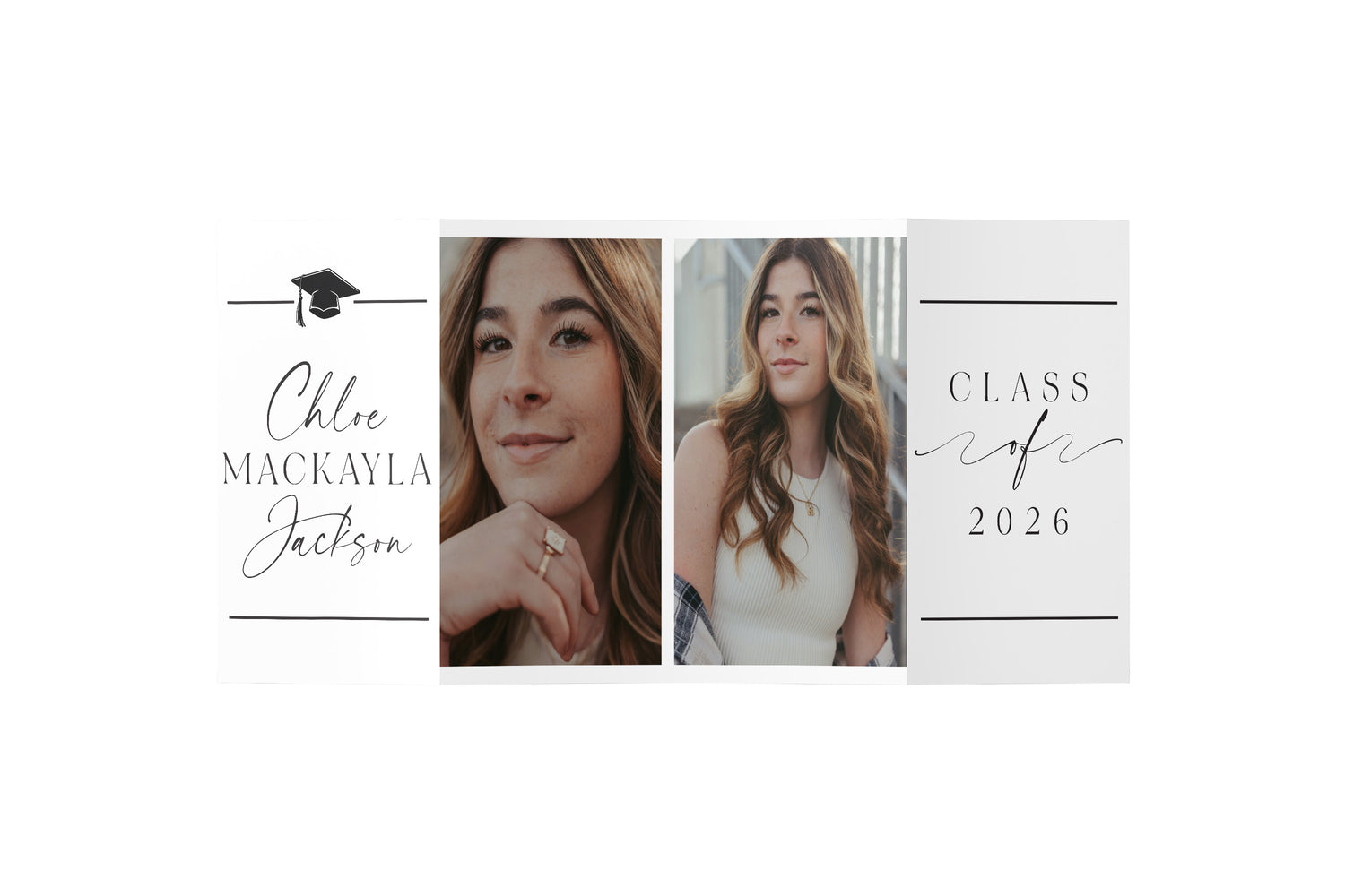 Simple Grad Graduation Gate Fold Invitation