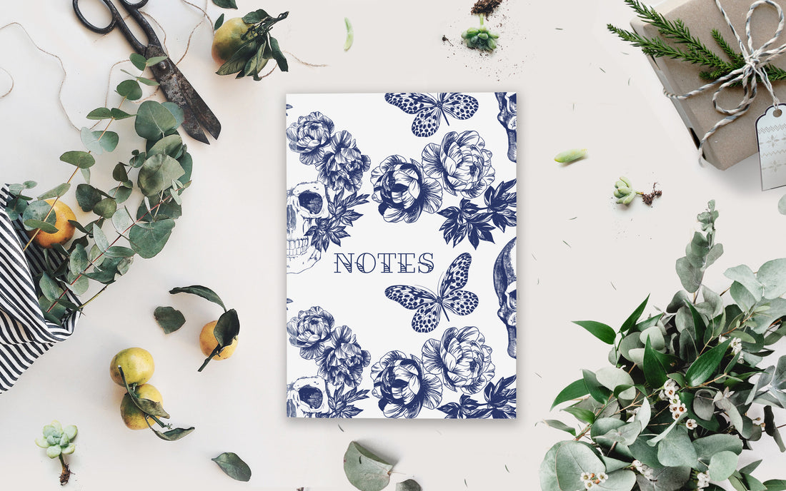 32 Page Lined Notebook, Skull Design