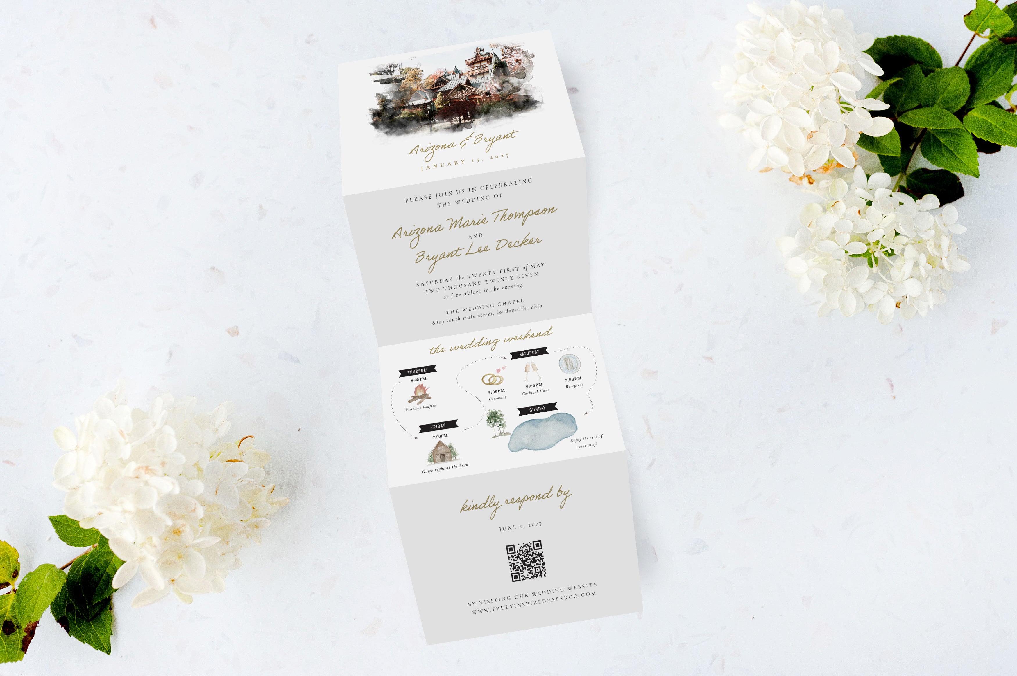 Small Venue Tri Fold Invitation