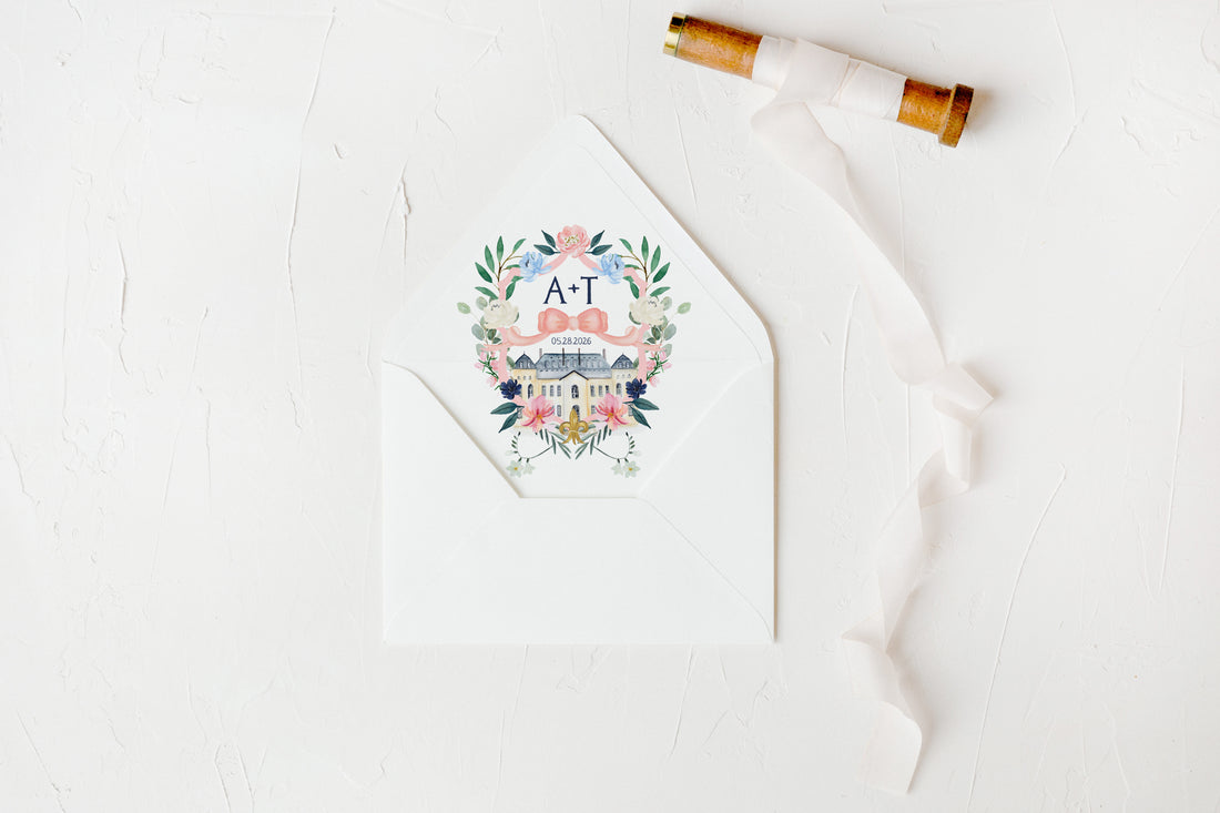 Soft Coral Crest Envelope Liners