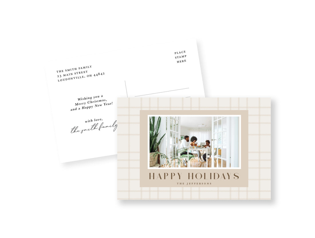 Subtle Plaid Postcard