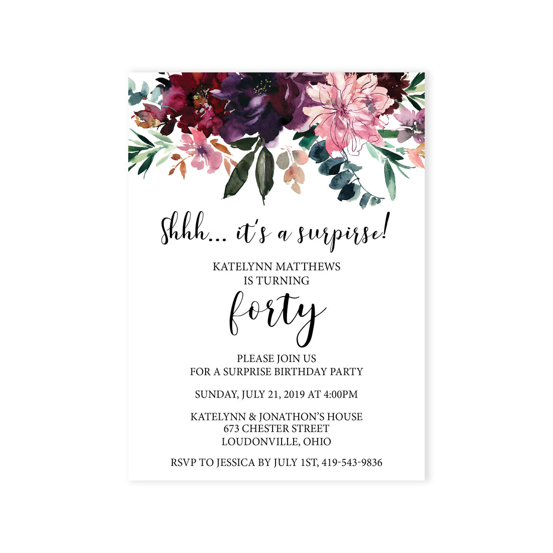 Wildflower Birthday Invitation