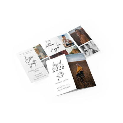 Then and Now Graduation Gate Fold Invitation