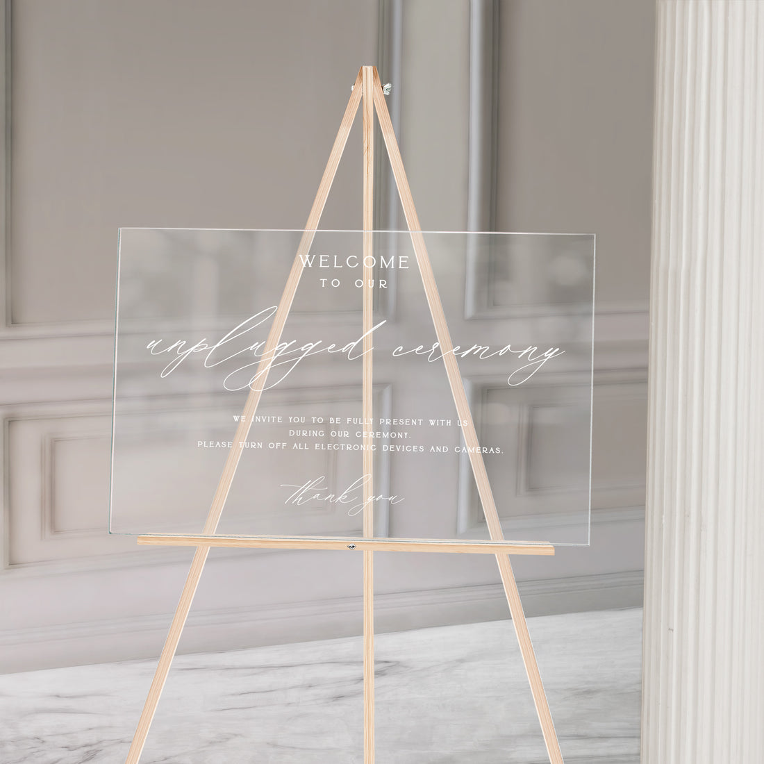 Unplugged Acrylic Wedding Sign