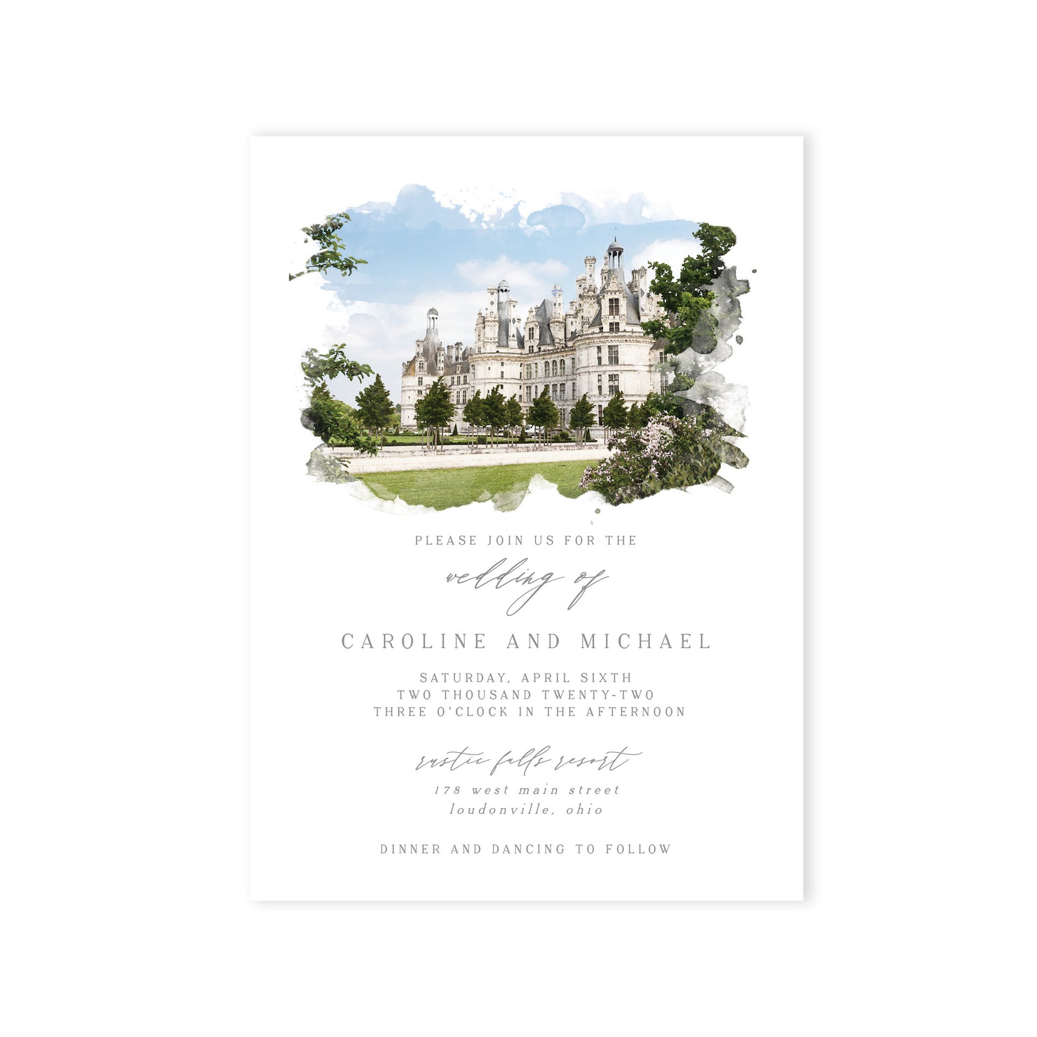 Venue Watercolor Invitation