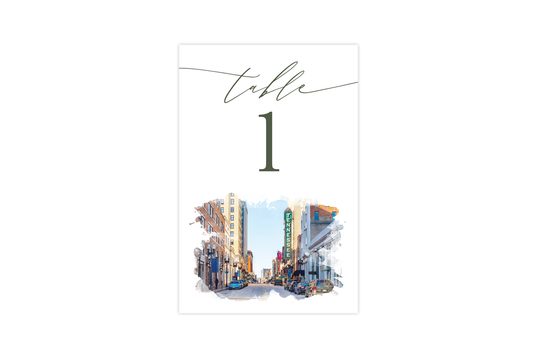 Custom Venue Watercolor Table Number