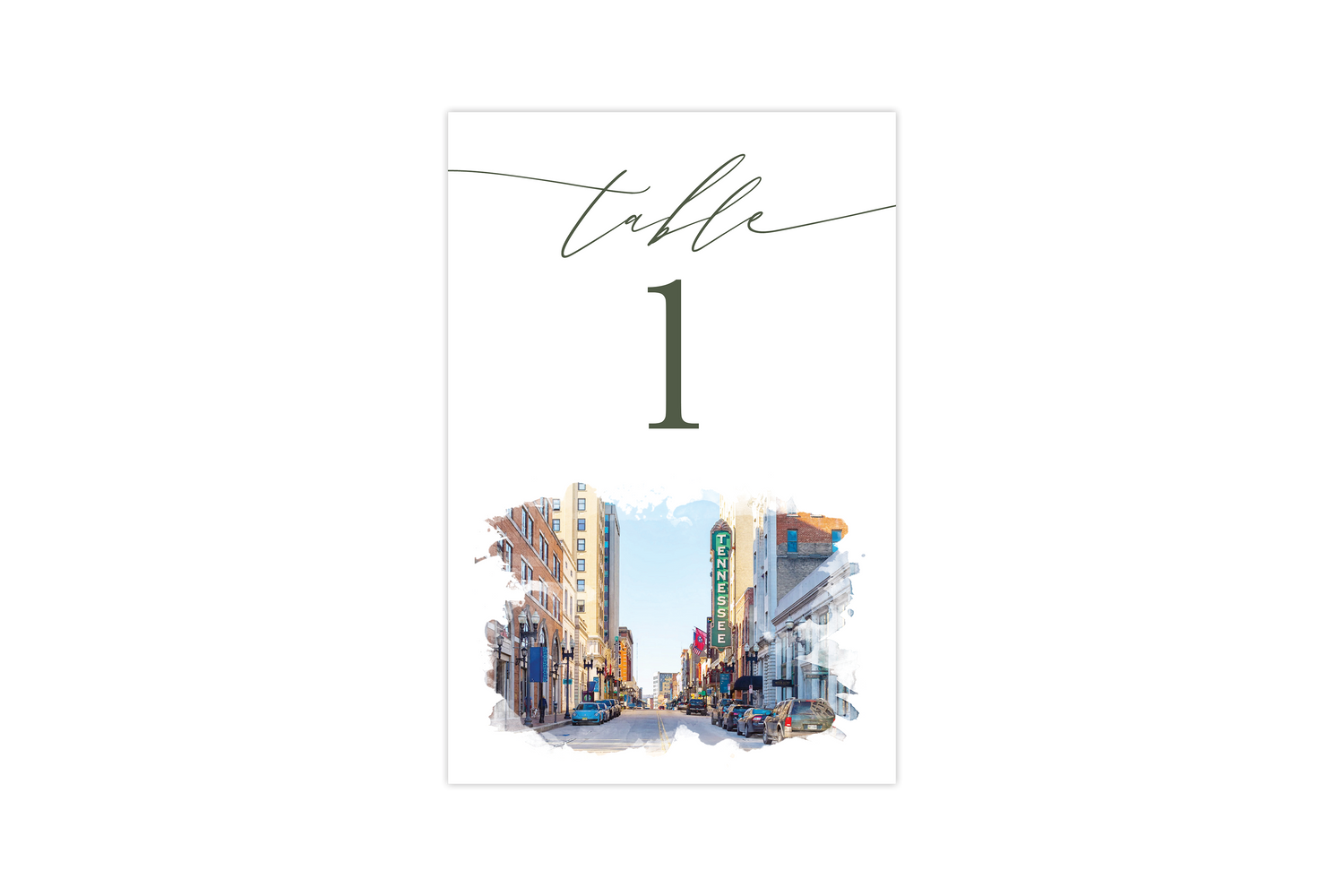 Custom Venue Watercolor Table Number