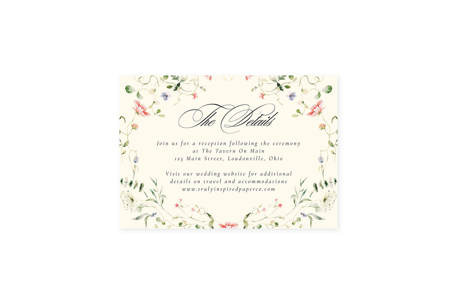 Venue Watercolor - Line Thin Florals Details
