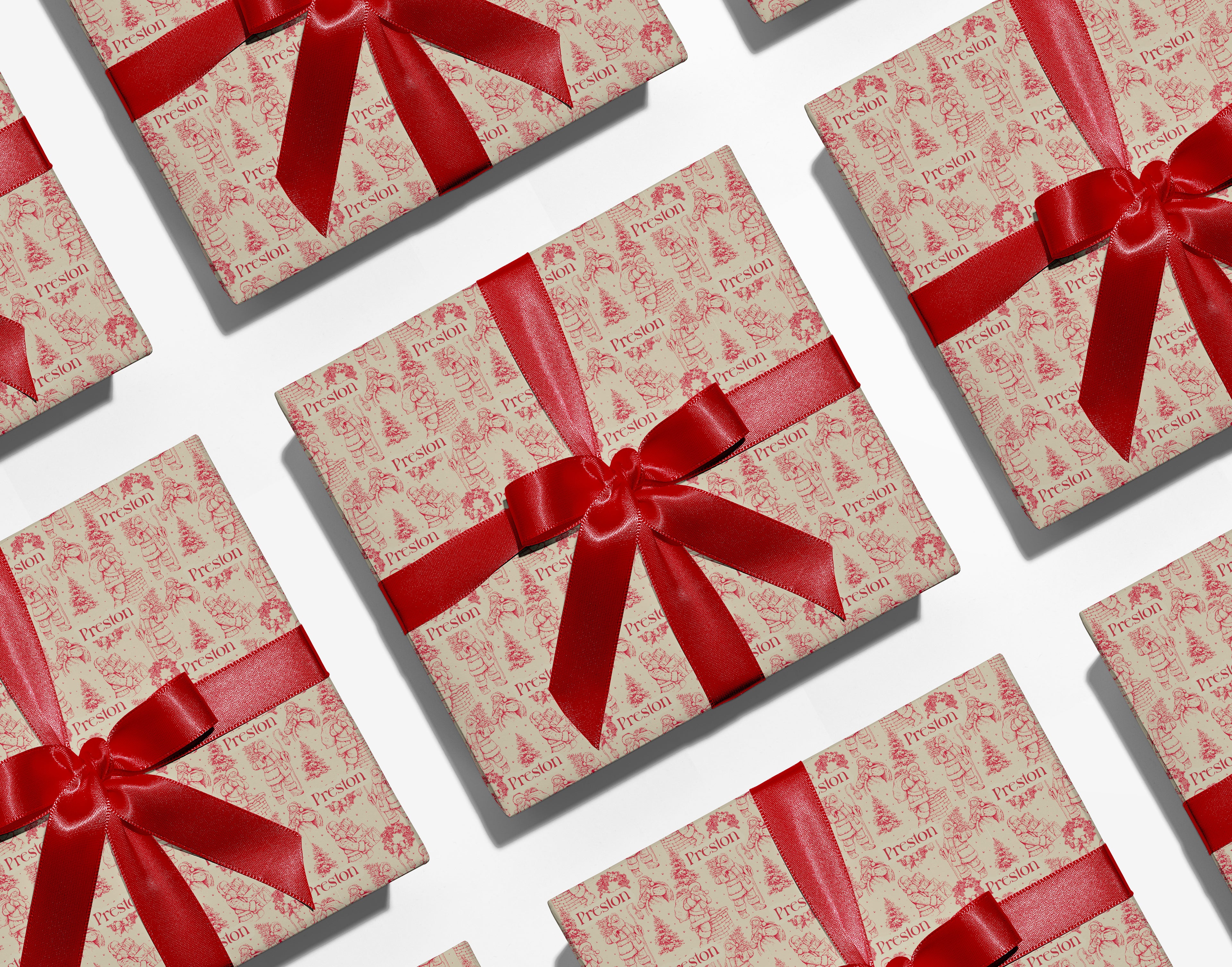 Vintage Santa Custom Gift Wrap