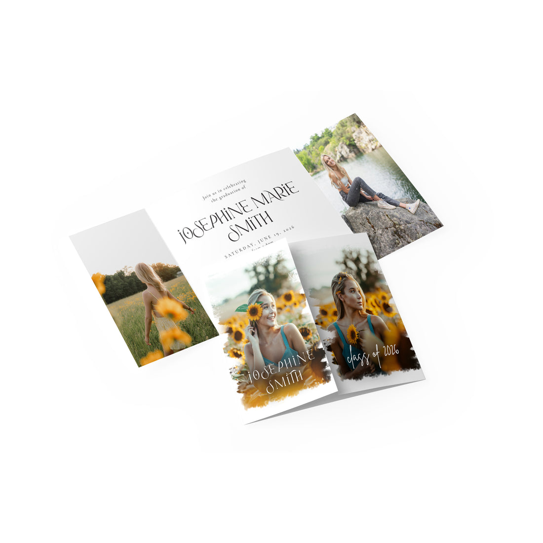 Watercolor Graduation Gate Fold Invitation