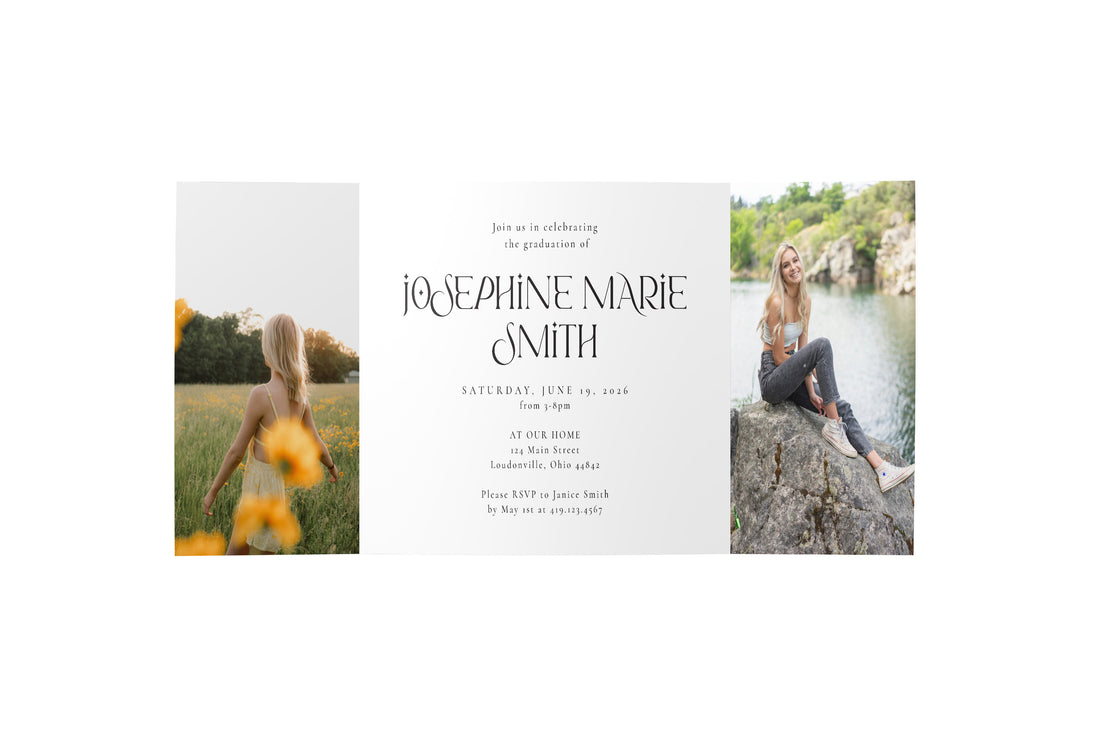 Watercolor Graduation Gate Fold Invitation