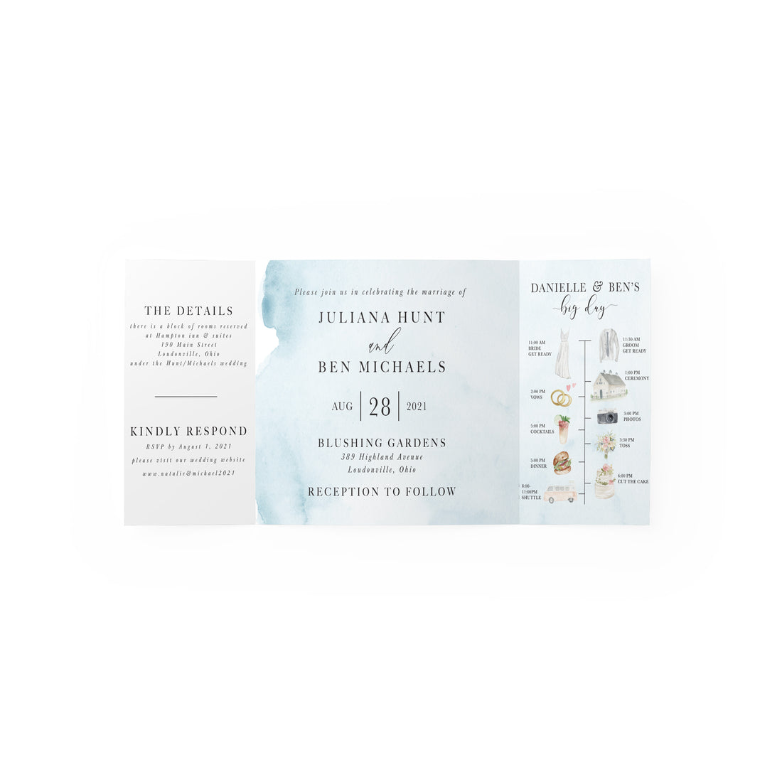 Watercolor Gate Fold Invitation