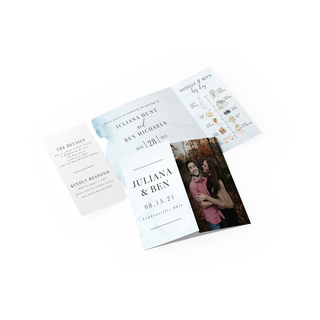 Watercolor Gate Fold Invitation