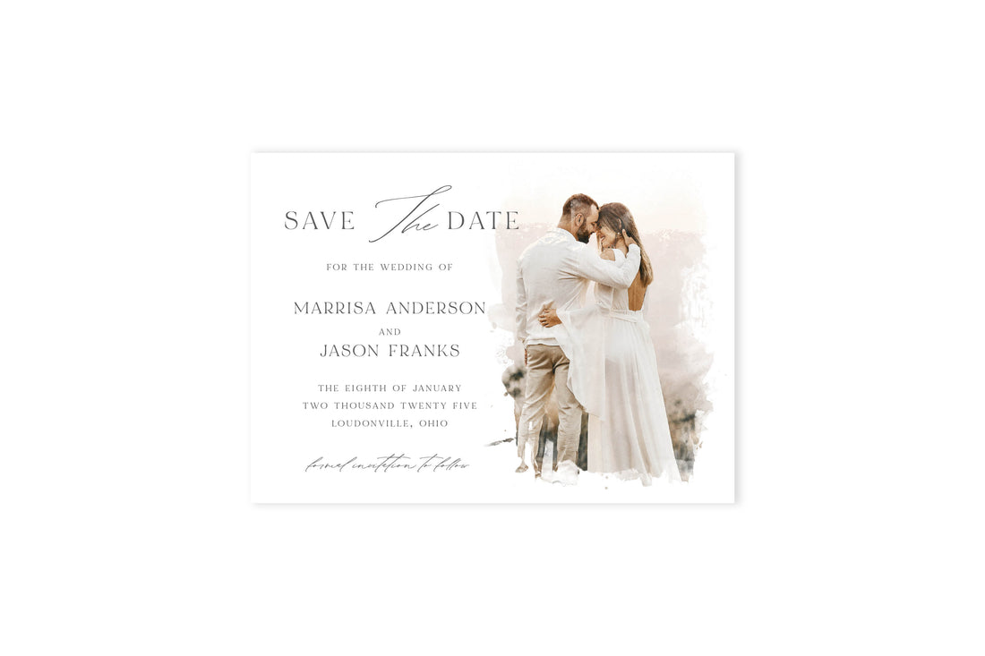 Watercolor Photo Save The Date