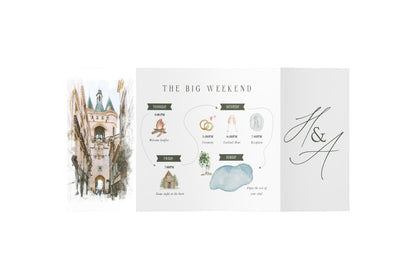 Venue Watercolor Gate Fold Invitation