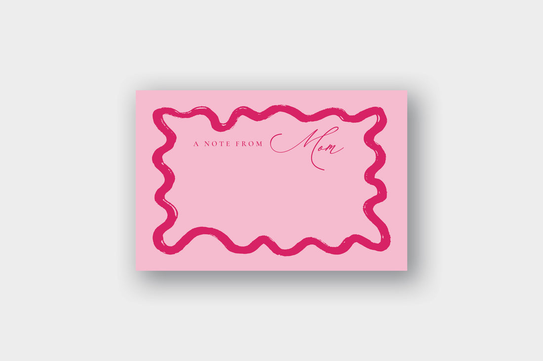 Wavy Hot Pink Note Card