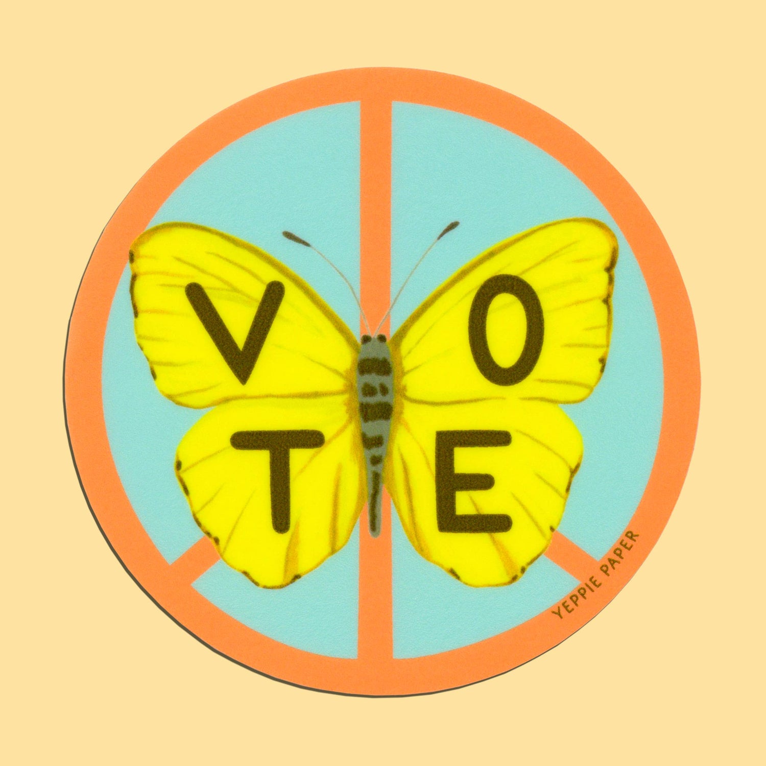 Butterfly Vote Election Peace Sticker