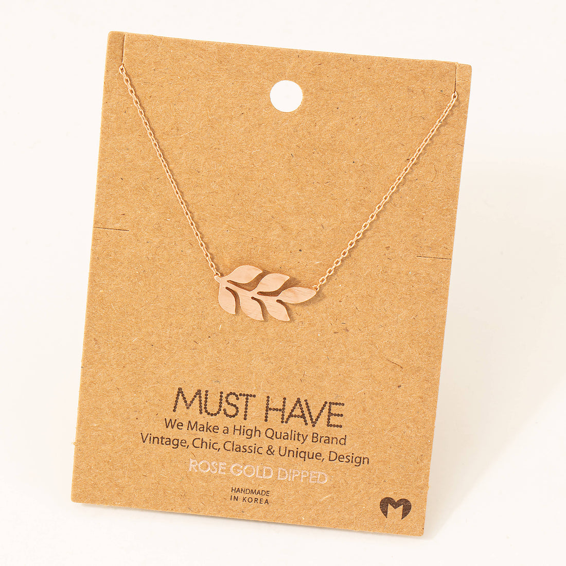 Dainty Leaf Pendant Necklace: R