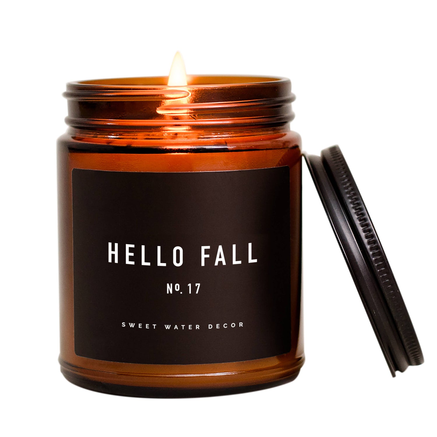 Hello Fall Soy Candle - Amber Jar - 9 oz