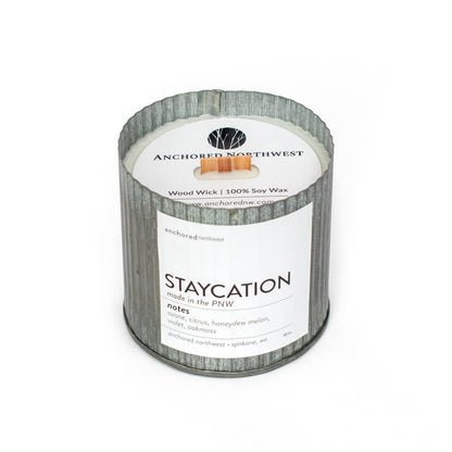 Staycation Wood Wick Rustic Farmhouse Soy Candle: 10oz