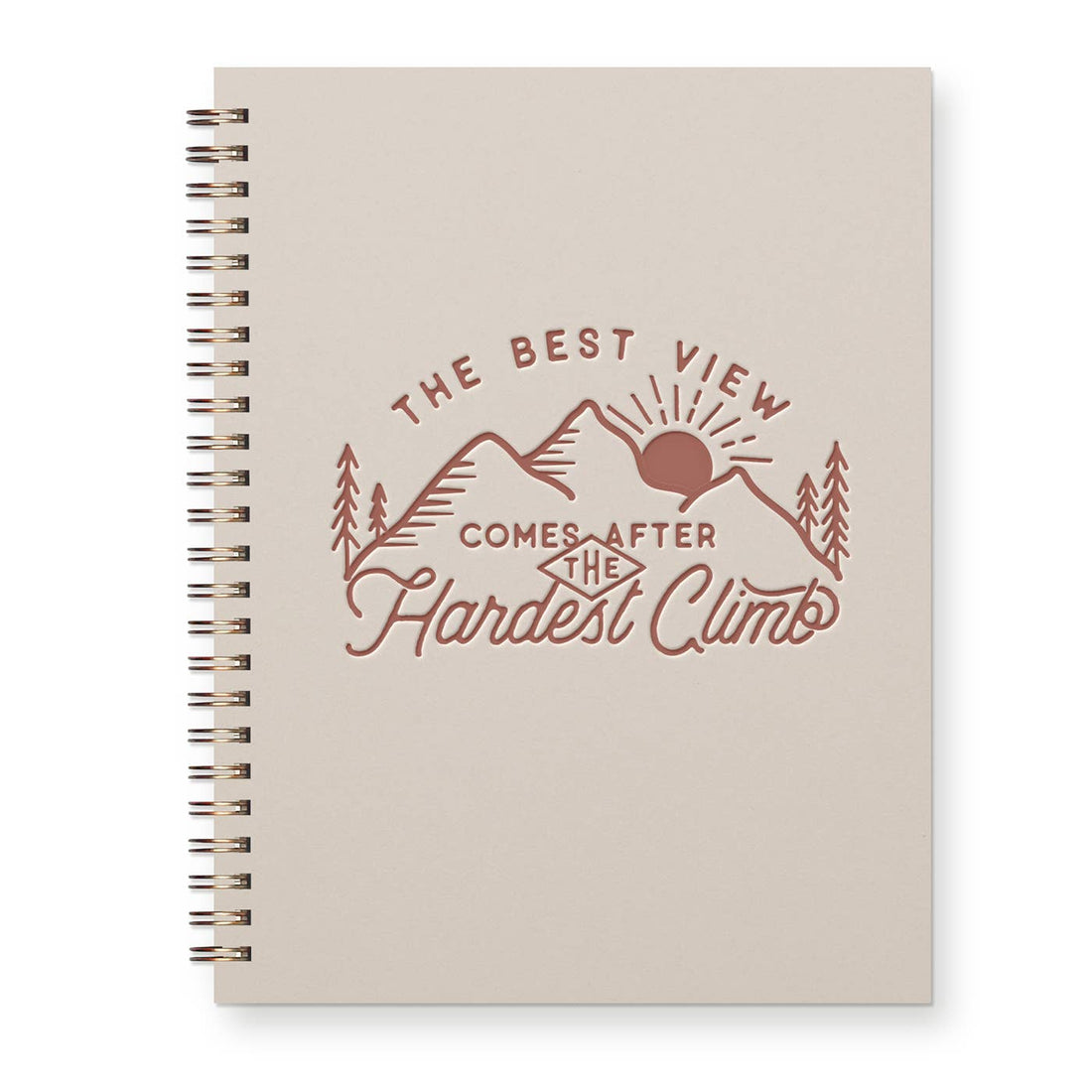 Best View Journal: Lined Notebook: Morning Fog Cover | Terracotta Ink