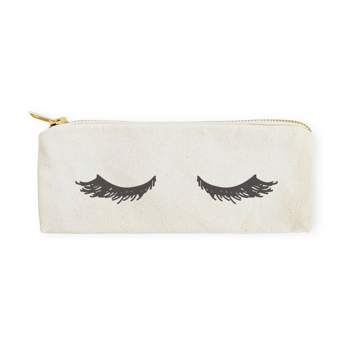 Closed Eyelashes Pencil Case and Travel Pouch