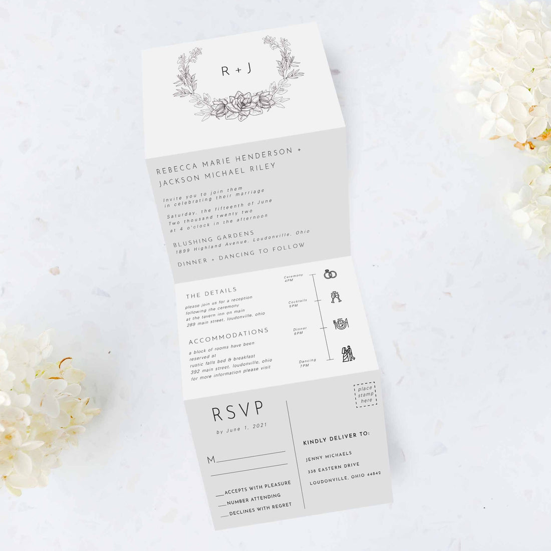 Botanical Tri Fold Invitation