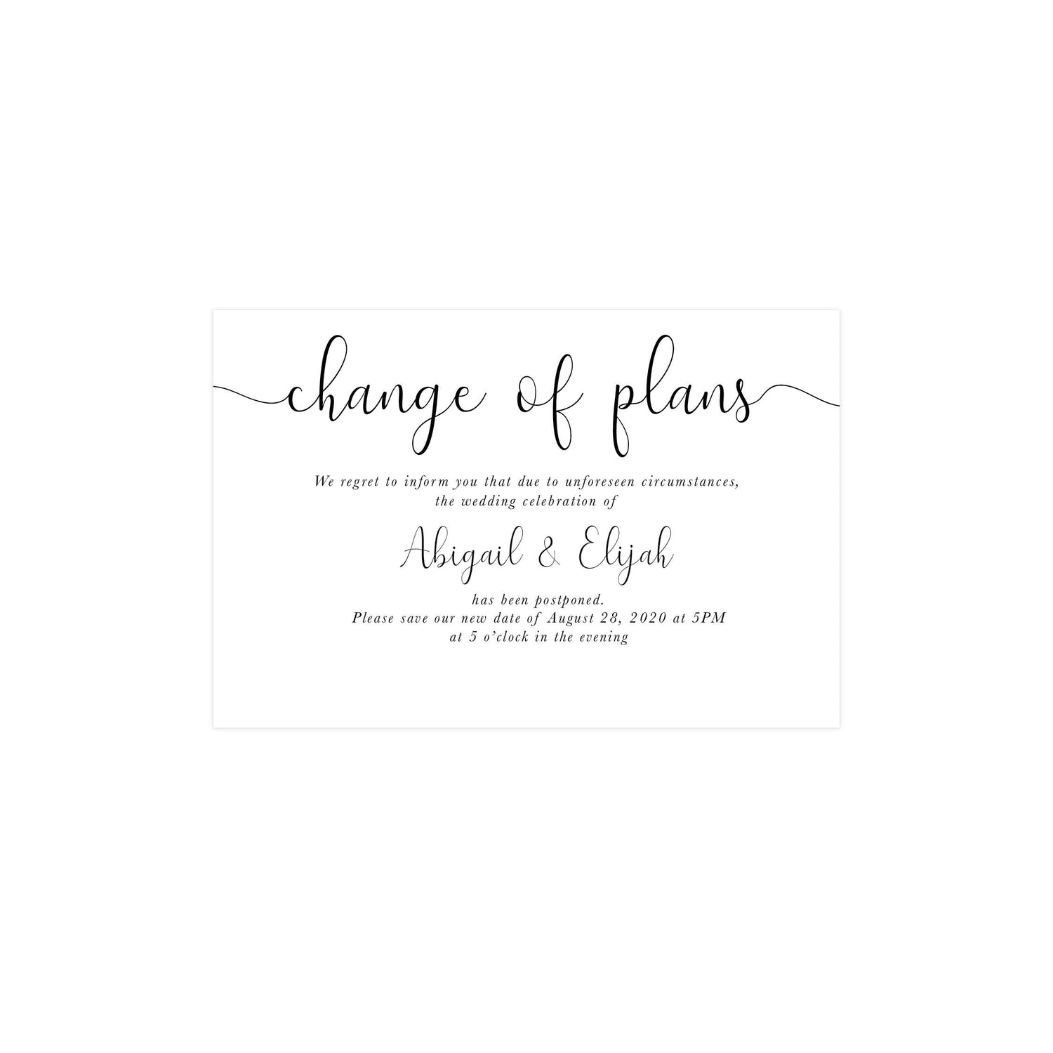 Samantha Script Wedding Postcard