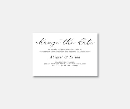 Change the Date Wedding Postcard