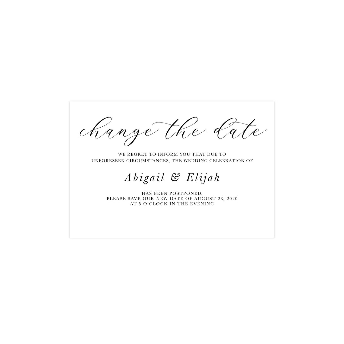 Change the Date Wedding Postcard