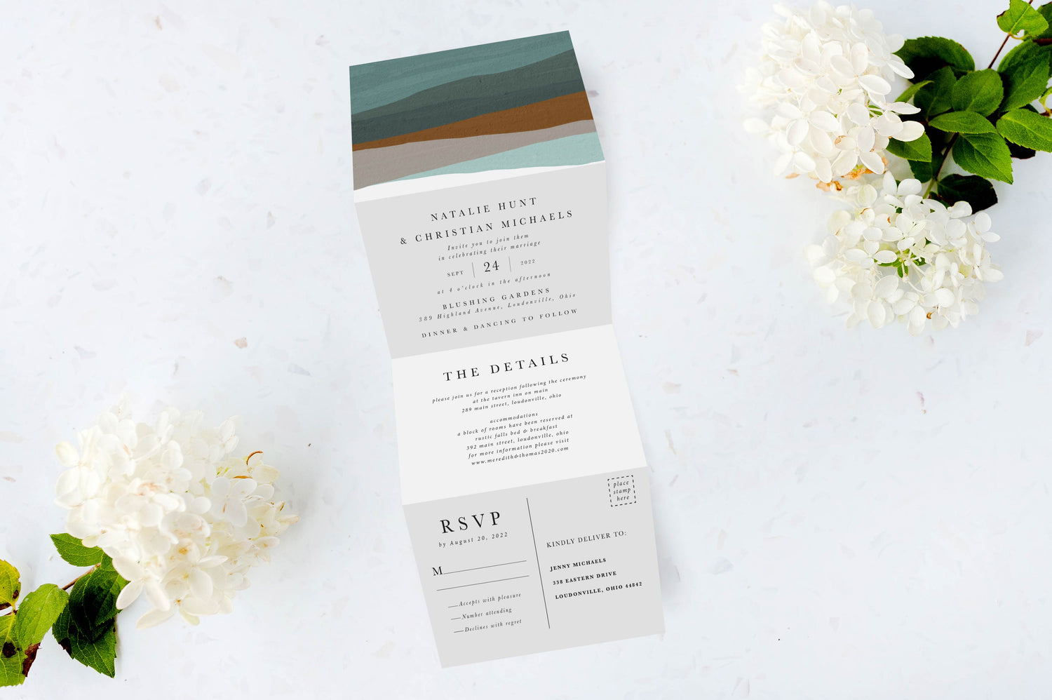 Coastal Tri Fold Invitation