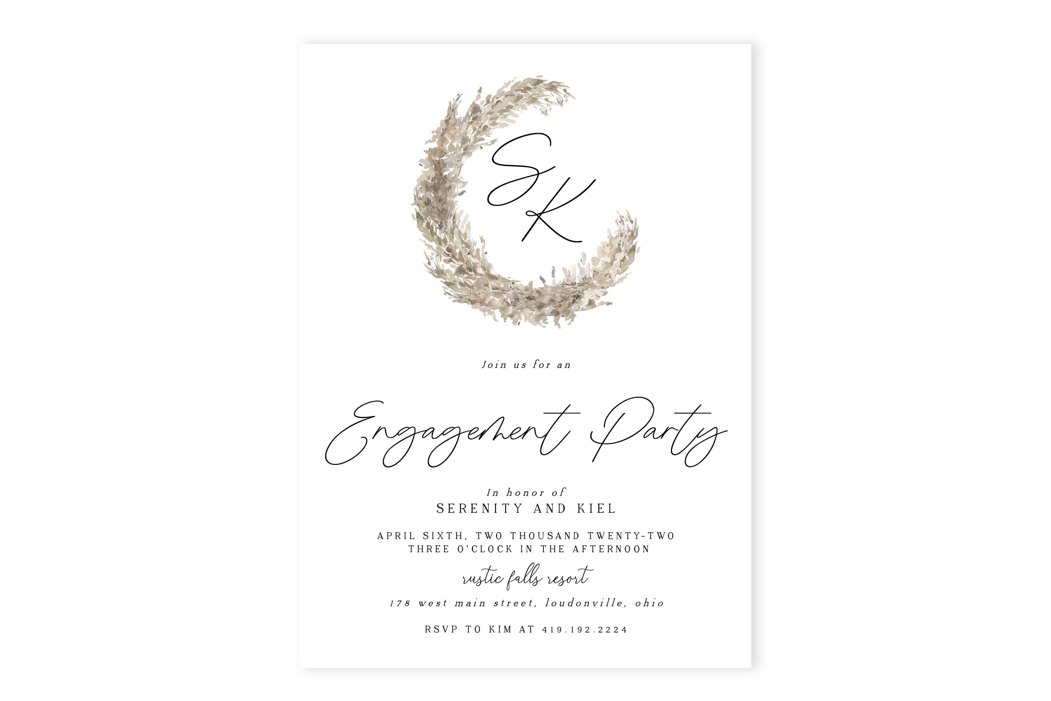 Pampas Engagement Party Invitation