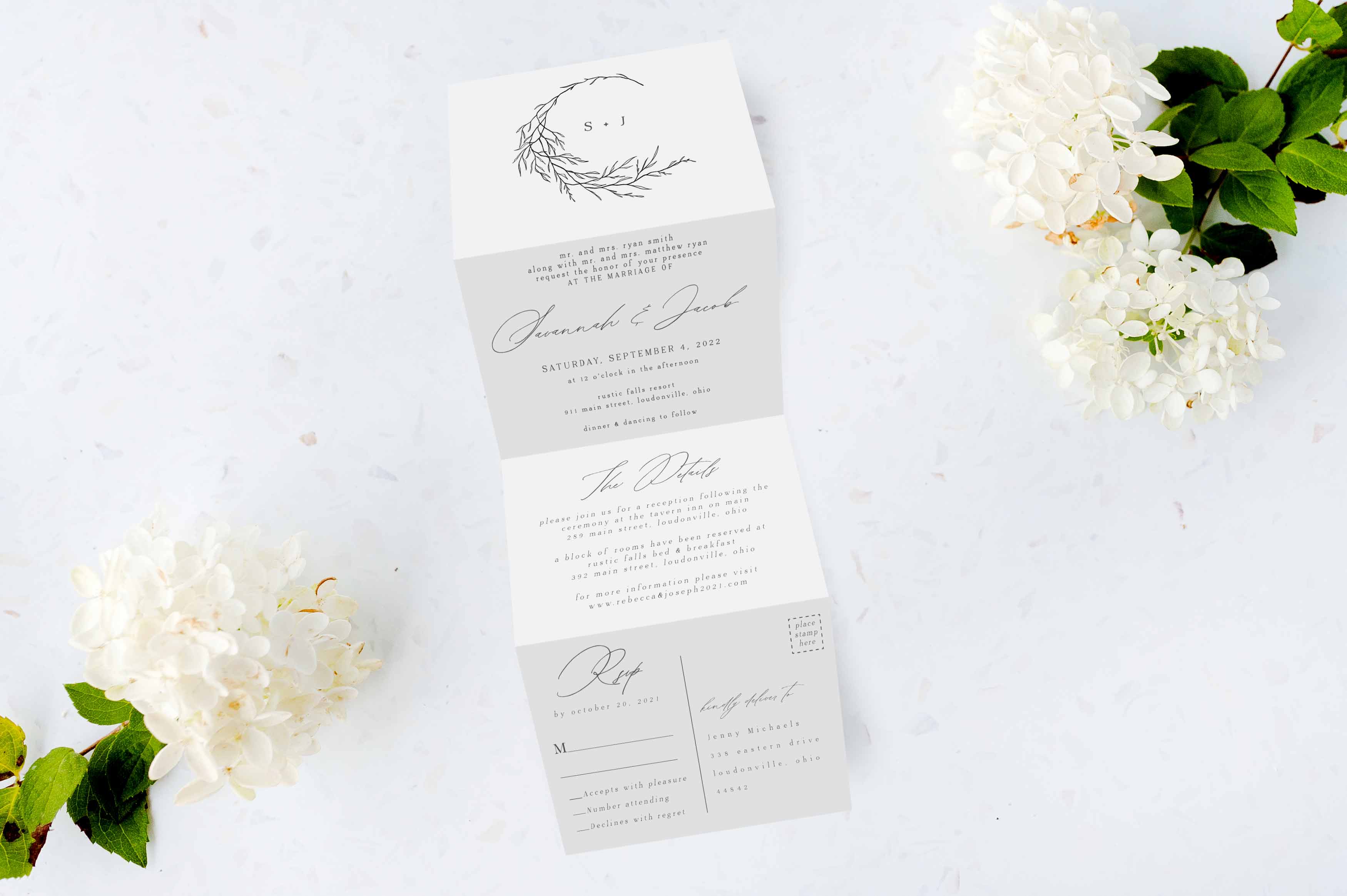 Flora Tri Fold Invitation