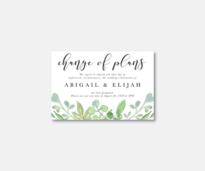 Soft Greenery Wedding Postcard