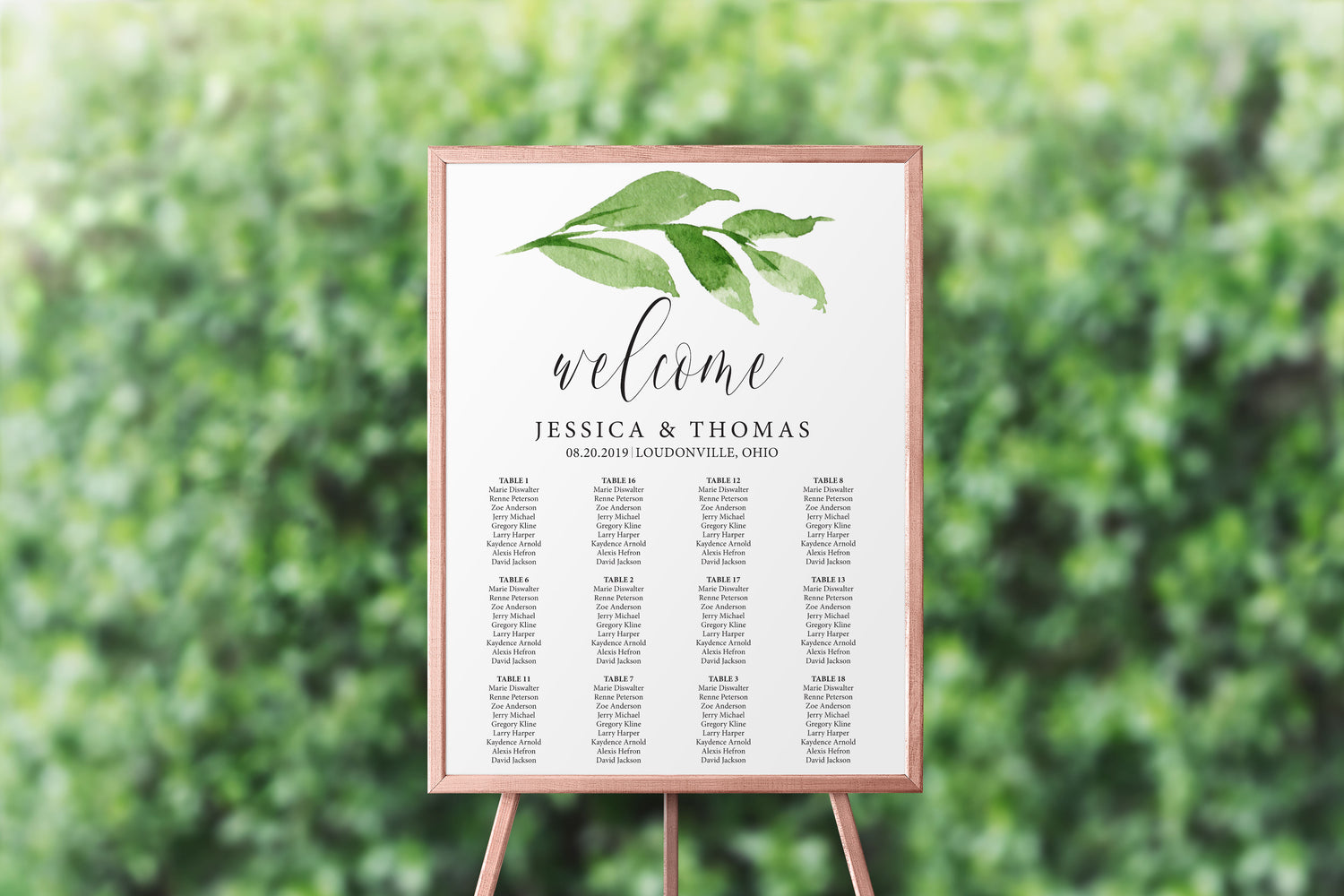 Greenery Seating Chart