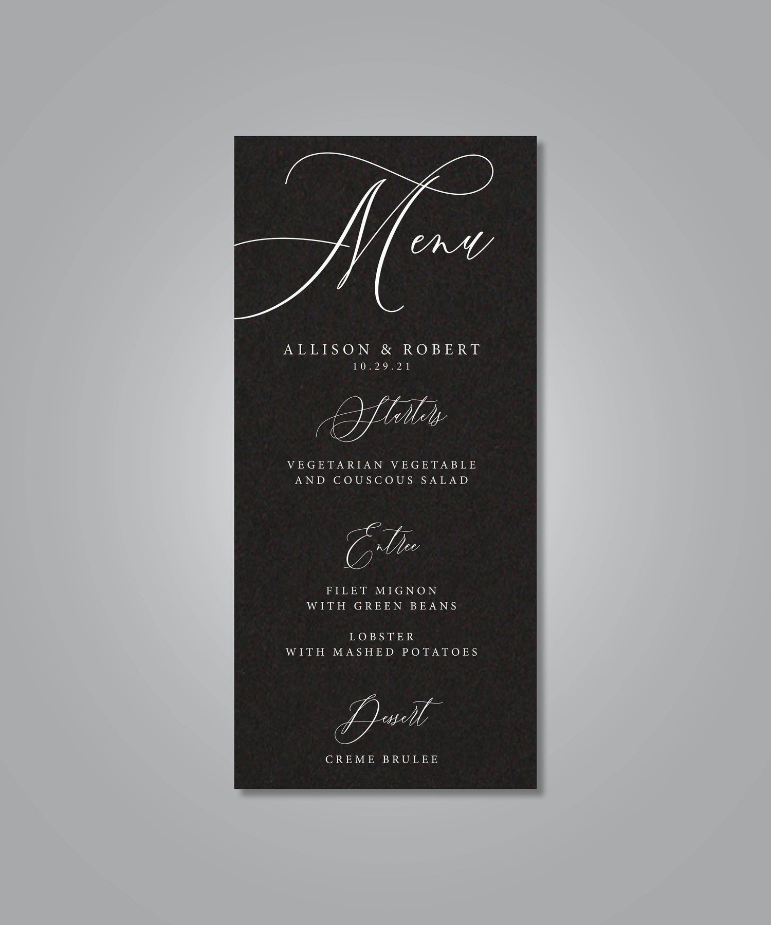 White Ink Menu