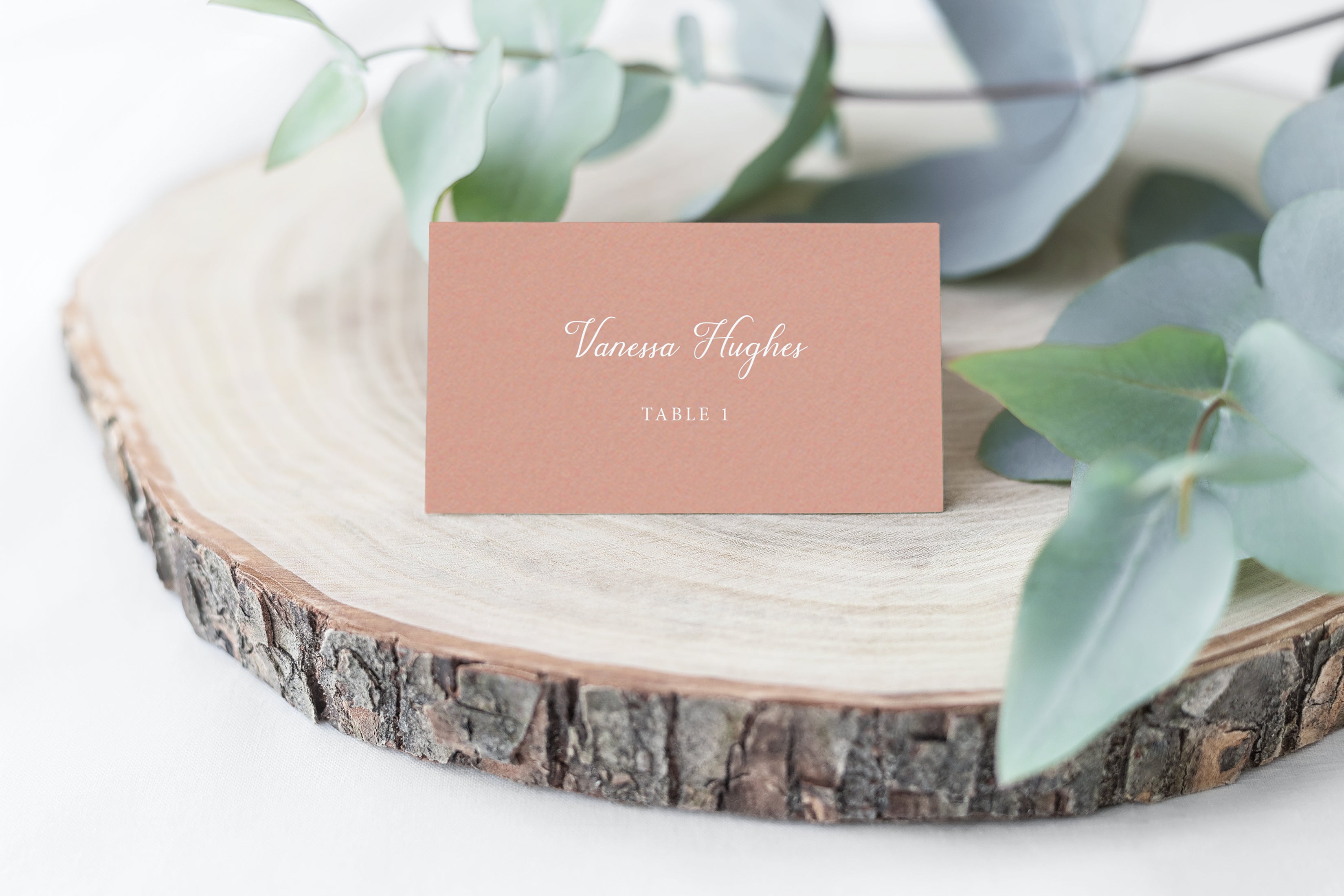 White Ink Place Cards - Blush