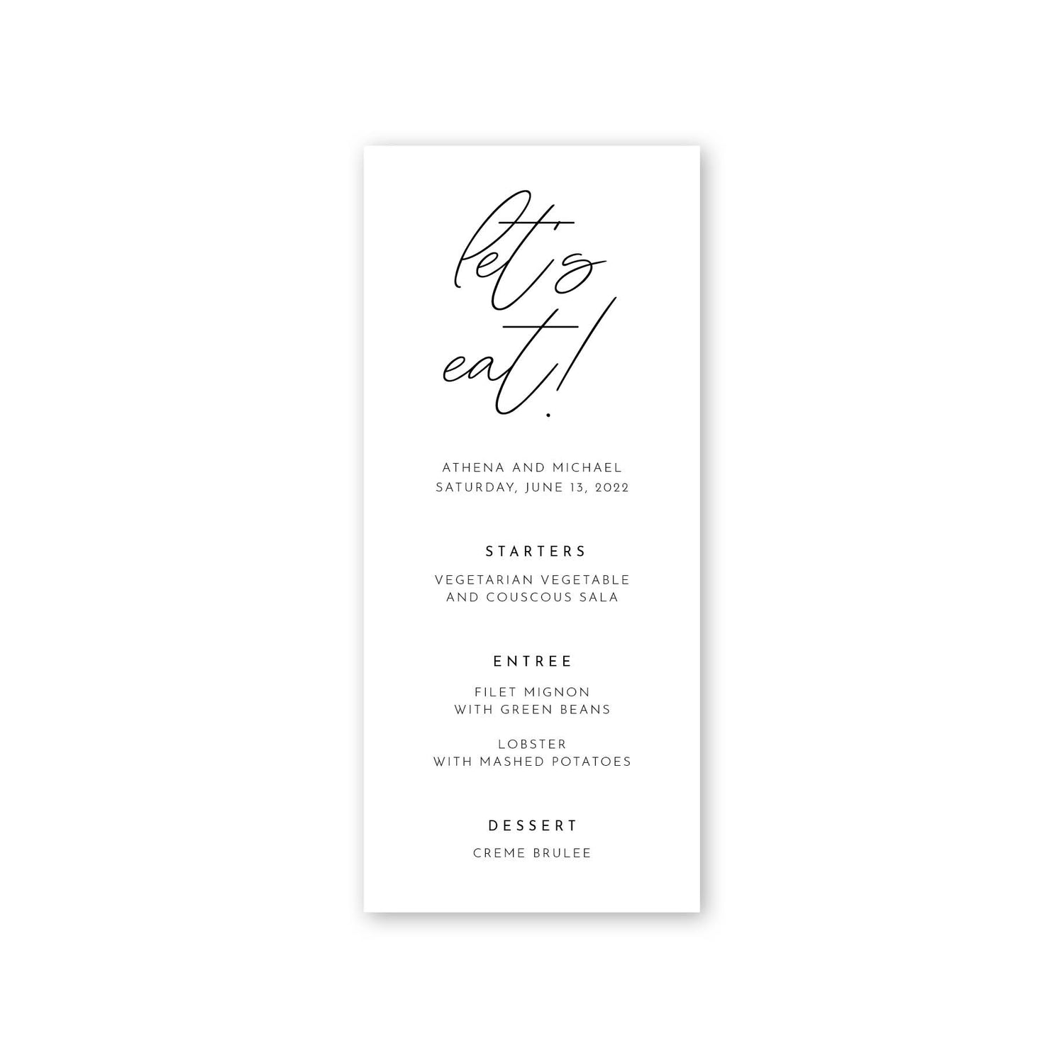 Modern Menu