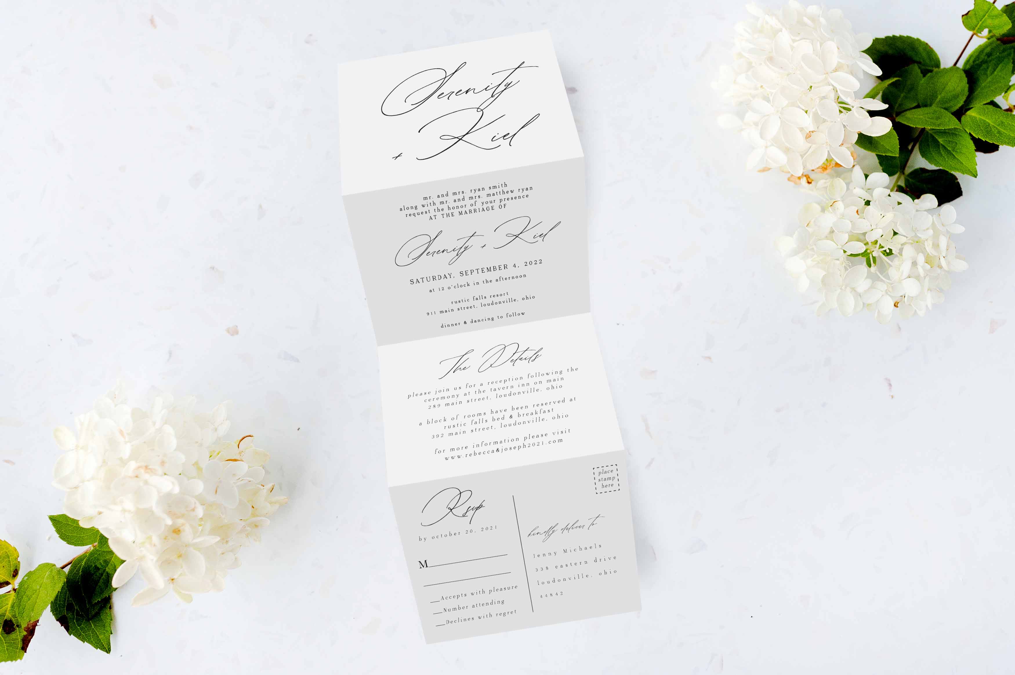 Modern Script Tri Fold Invitation