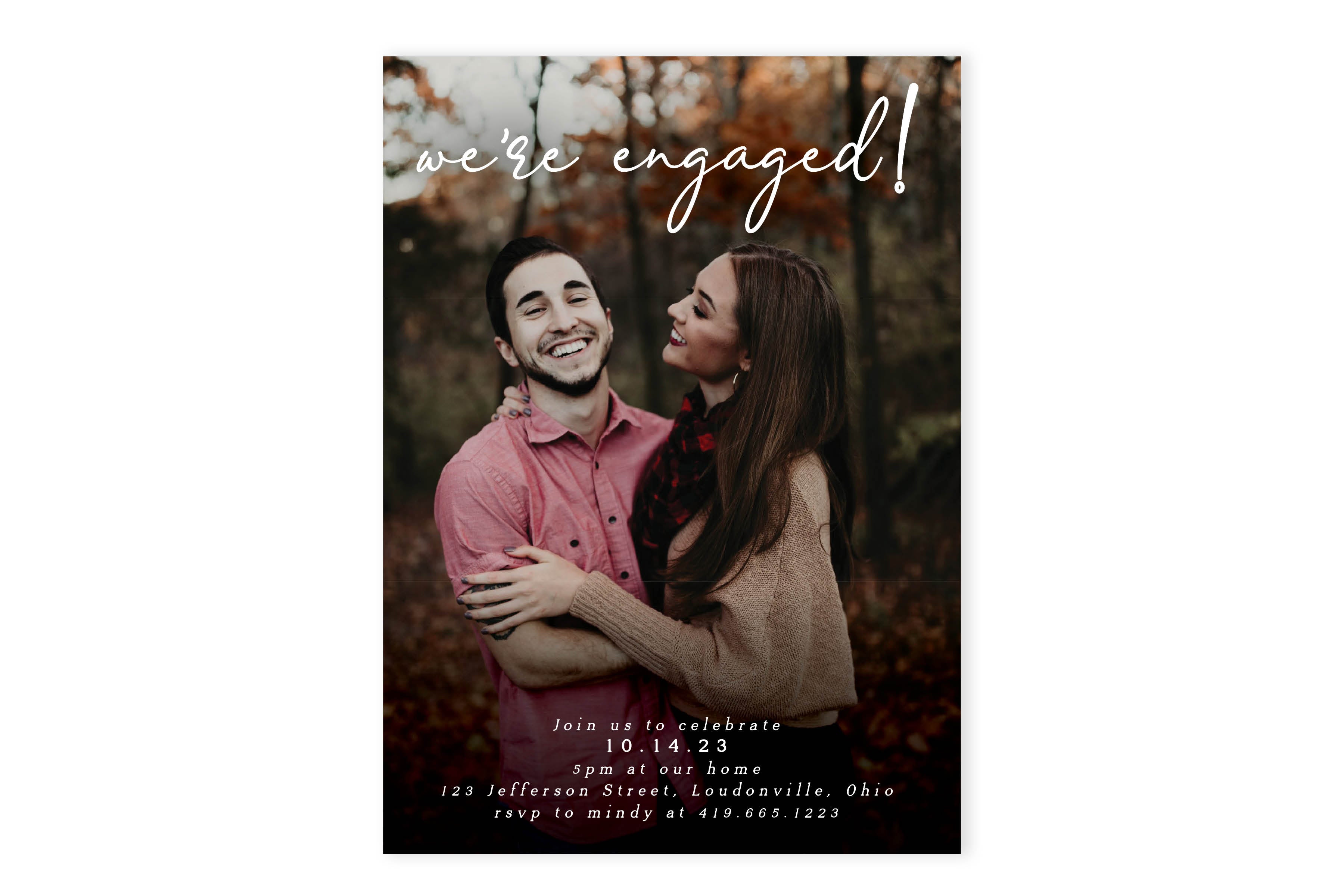 Photo Script Engagement Party Invitation