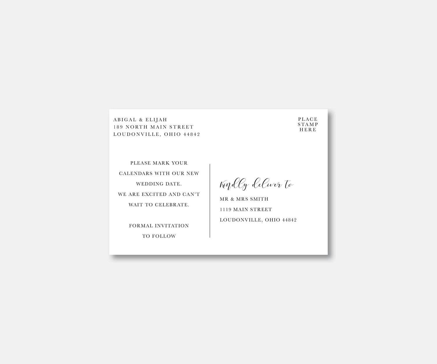 Burgundy Wedding Postcard