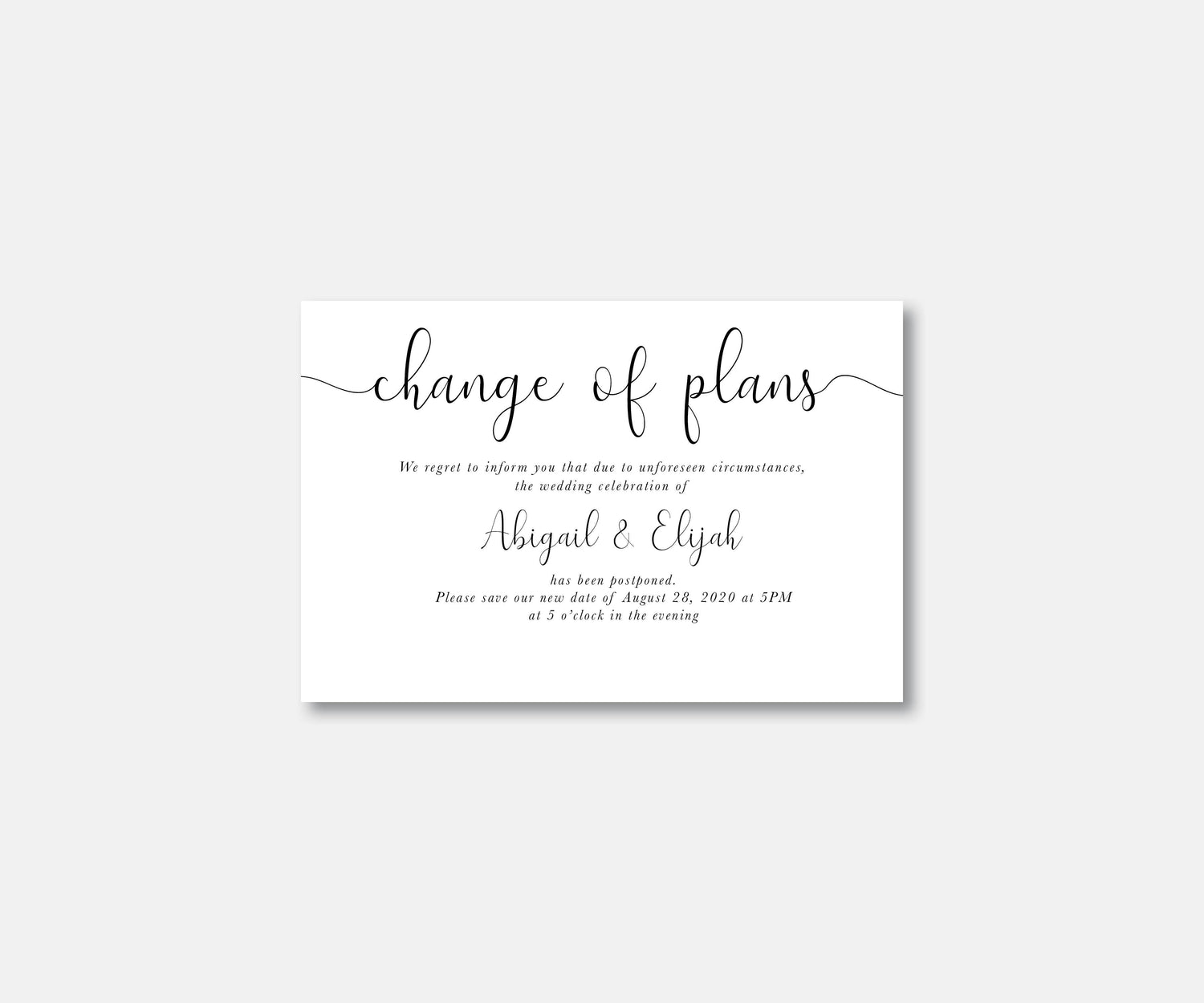 Samantha Script Wedding Postcard