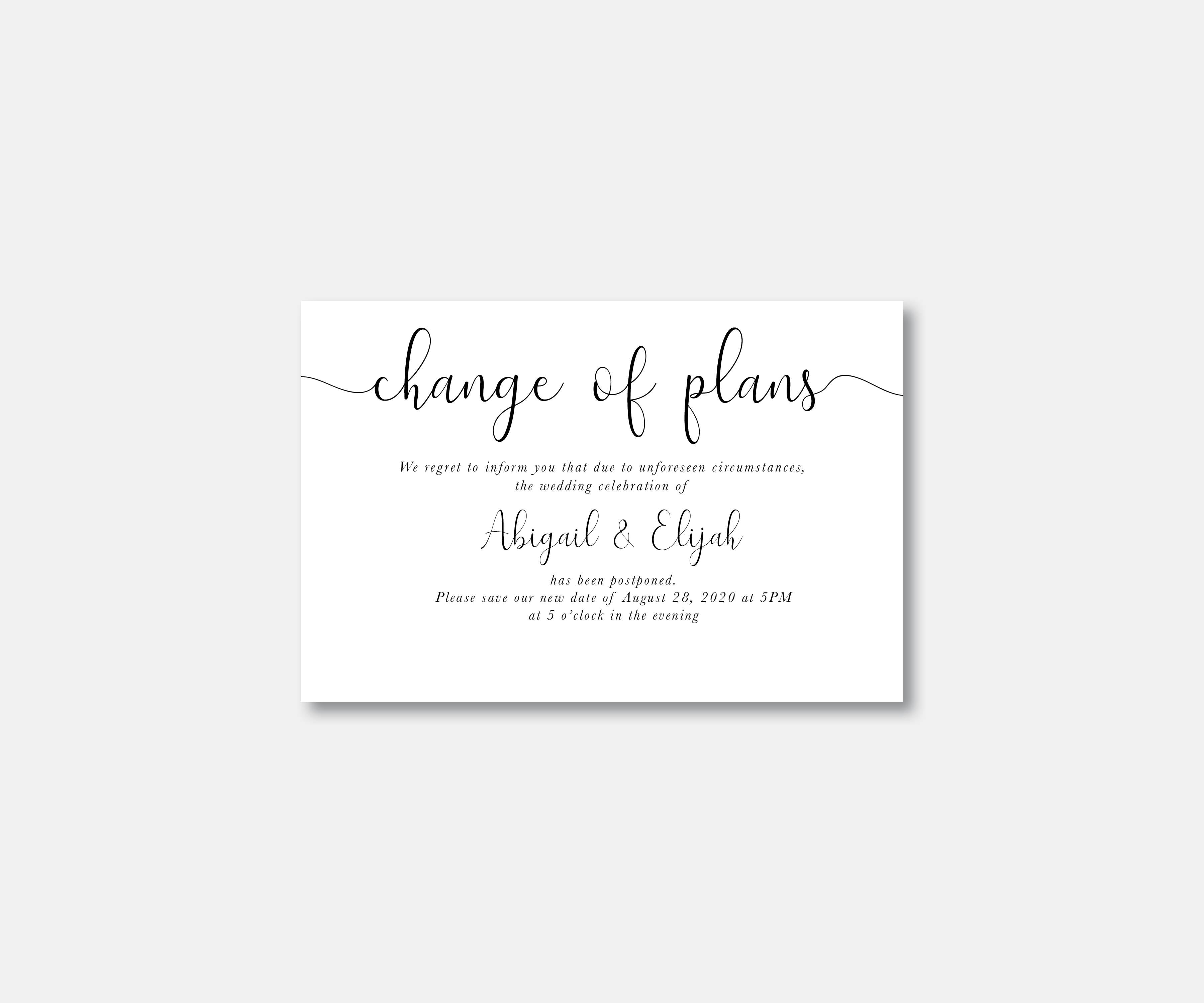 Samantha Script Wedding Postcard