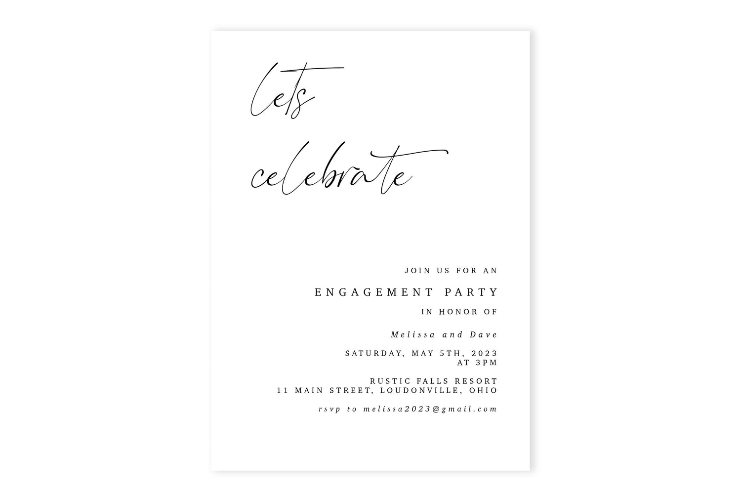 Minimalist Engagement Party Invitation