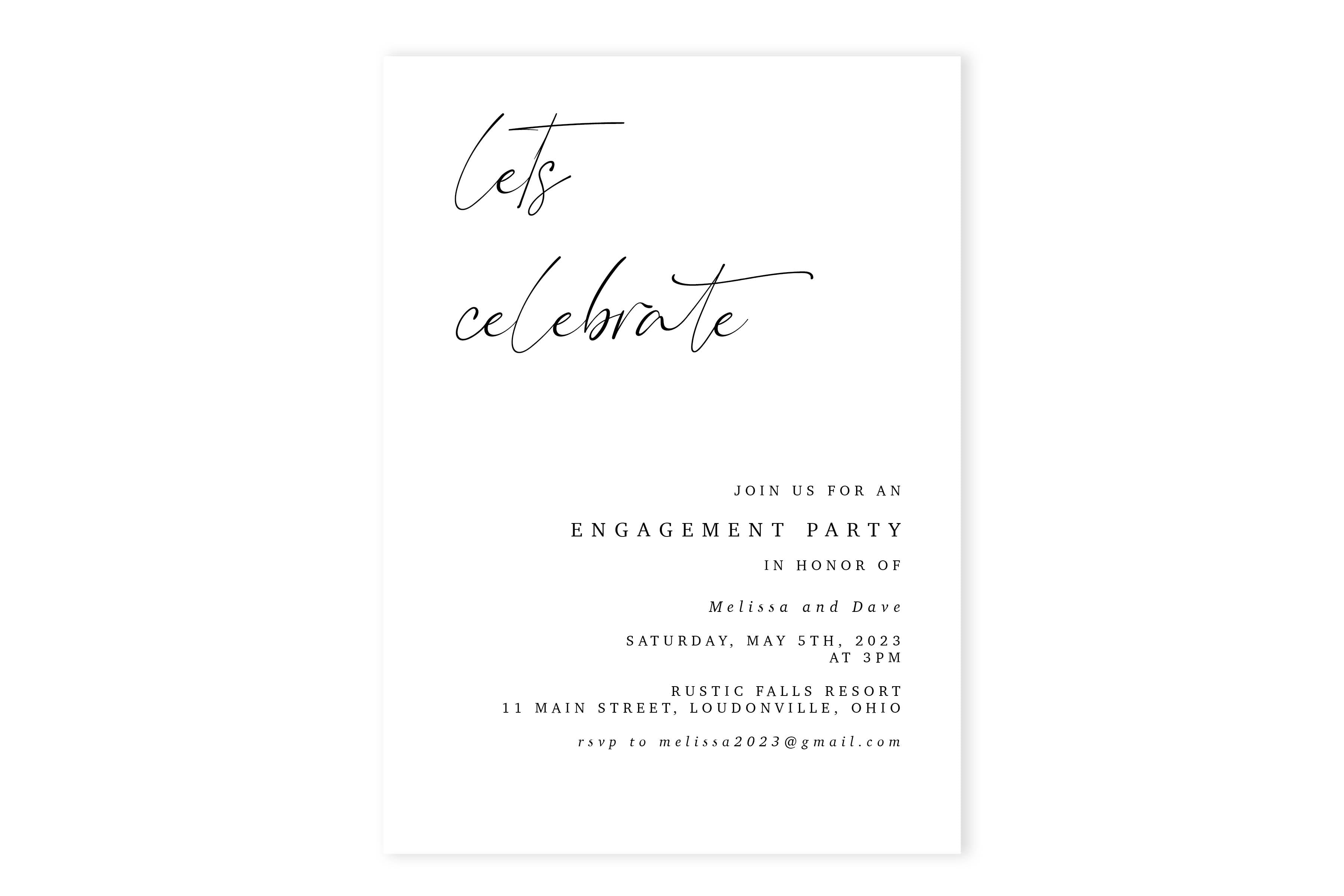 Minimalist Engagement Party Invitation