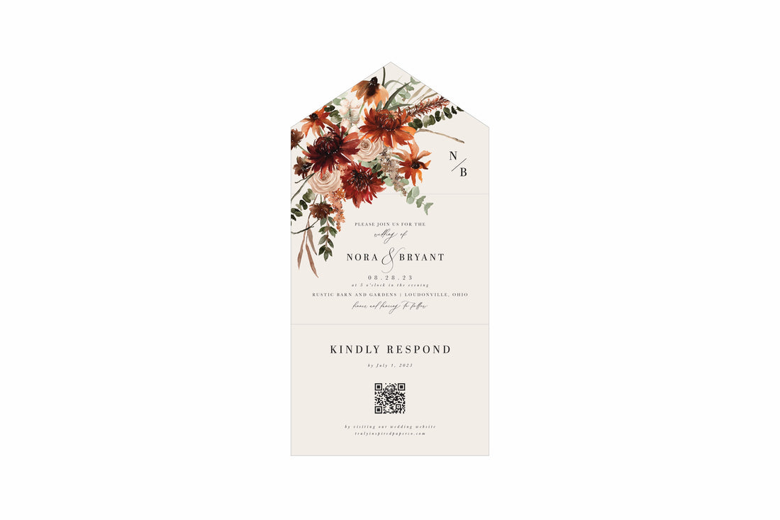 Autumn Terracotta Seal &amp; Send Invitation