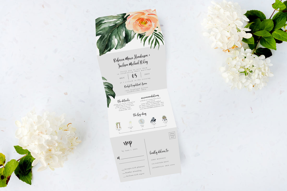 Tropical Tri Fold Invitation