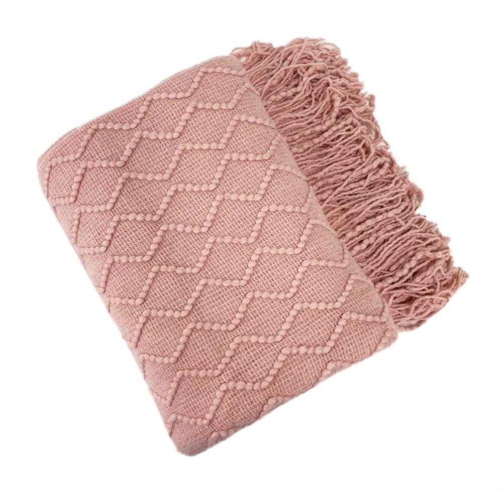 Textured Wavy Design 50x60 Inch Throw Blanket: Pink