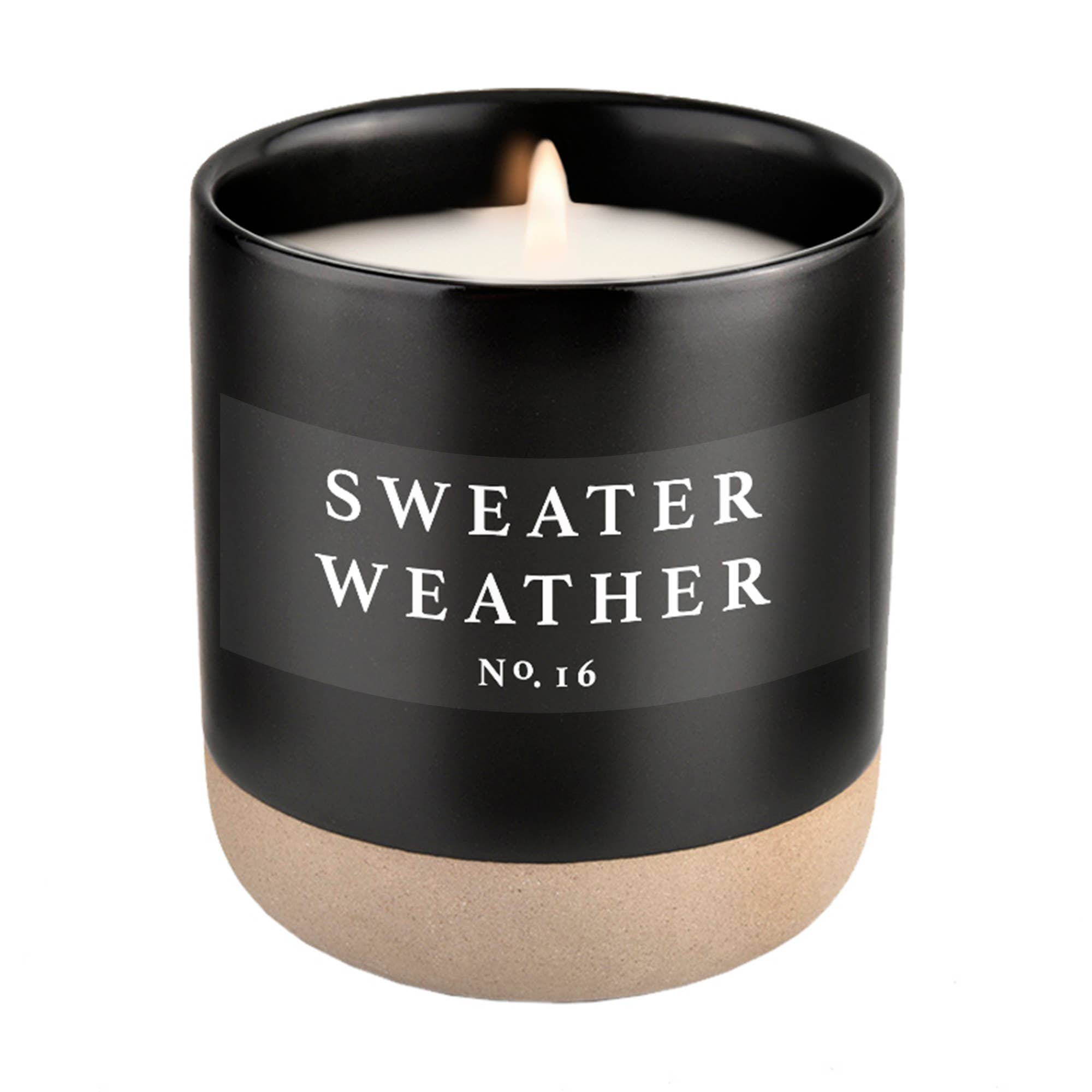 Sweater Weather Soy Candle - Black Stoneware Jar - 12 oz
