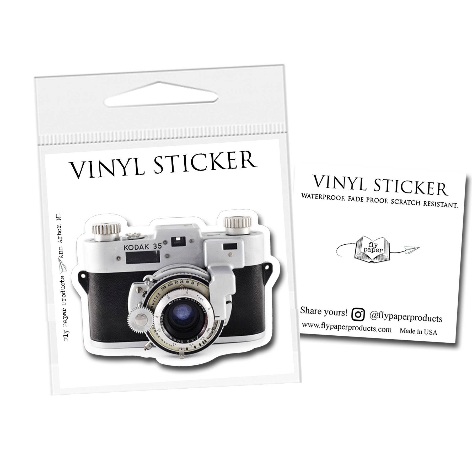Vintage Kodak Camera Vinyl Sticker: Packaged Sticker